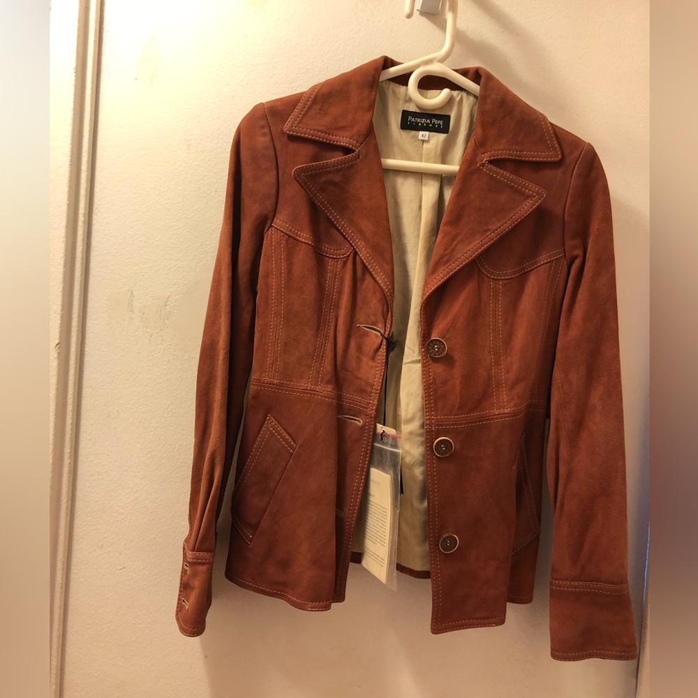 NEW with TAG Patricia Pepe leather jacket made in Italy, size 42 (US 8)